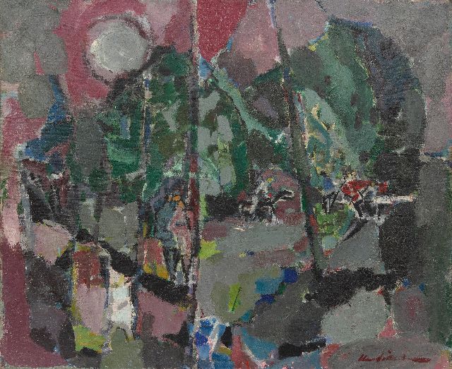 Willemse H.  | Parkgezicht, olieverf op doek 58,2 x 70,3 cm, gesigneerd r.o. en gedateerd 1953