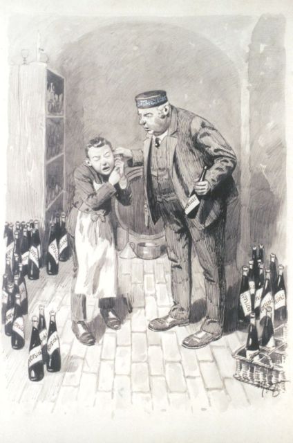Max Flashar | Genoeg is genoeg, pen en aquarel op papier, 37,5 x 53,0 cm, gesigneerd r.o. met initialen en verso gedateerd 1911