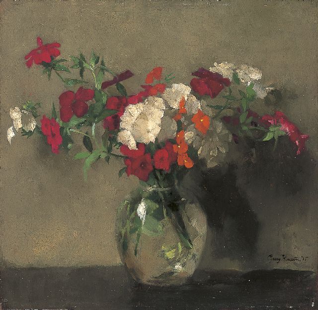 Georg Rueter | Zomerfloxen, olieverf op paneel, 26,5 x 27,5 cm, gesigneerd r.o. en gedateerd '15