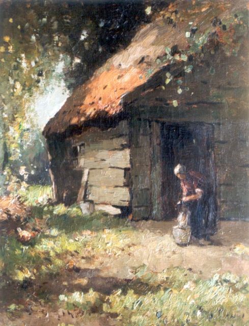 Aris Knikker | Boerenerf in de zomer, olieverf op doek, 40,4 x 30,3 cm, gesigneerd r.o. met pseudoniem 'H. Endlich'