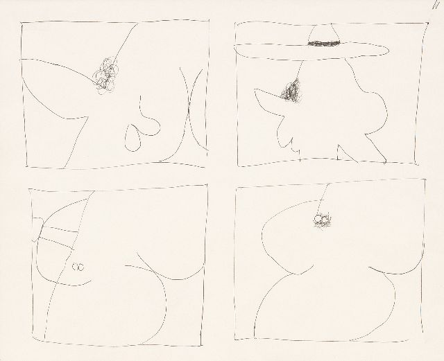 Jan Roëde | Erotische schetsen, pen op papier, 20,7 x 25,9 cm