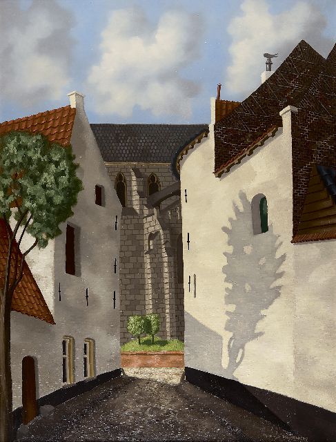 Toon Muysenberg | Dorpsgezicht, Thorn, olieverf op doek, 100,0 x 75,3 cm, gesigneerd r.o. en op etiket op spieraam