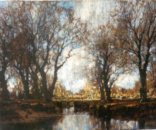 Arnold Gorter | De Vordense Beek bij herfst, olieverf op doek, 46,3 x 56,2 cm, gesigneerd r.o.