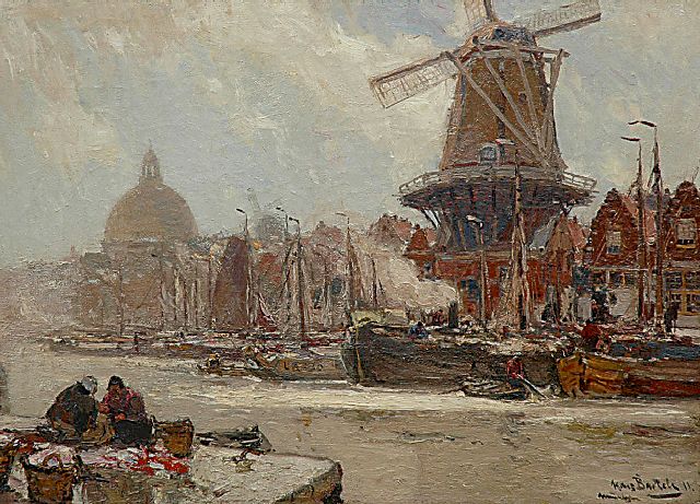 Hans von Bartels | Hollands havengezicht, olieverf op doek, 69,8 x 100,3 cm, gesigneerd r.o. en gedateerd München '11