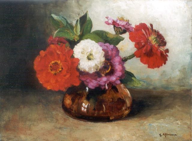 Gerard Altmann | Bloemstilleven, olieverf op doek, 30,2 x 40,0 cm, gesigneerd r.o.