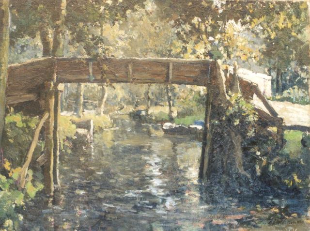 Hugo Polderman | Brug in Giethoorn, olieverf op doek, 46,2 x 60,9 cm, gesigneerd r.o.