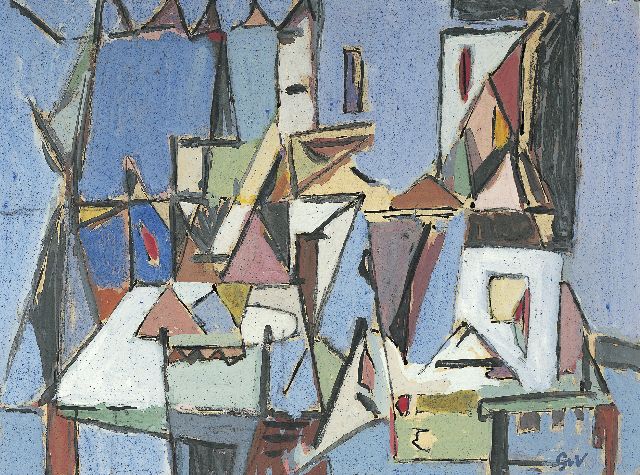 Geer van Velde | Compositie, gouache op papier, 23,3 x 30,6 cm, gesigneerd r.o. met initialen