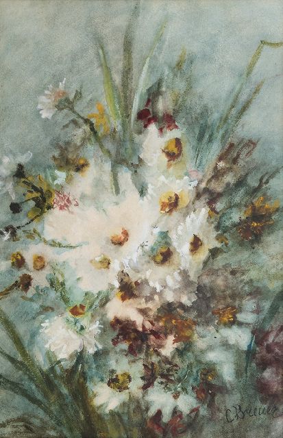 Breuer C.F.  | Zomerboeket, aquarel en gouache op papier 51,0 x 34,0 cm, gesigneerd r.o.