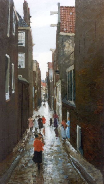 Breitner G.H.  | Gezicht op Baanbrugsteeg, olieverf op doek 92,7 x 54,8 cm, gesigneerd l.o.
