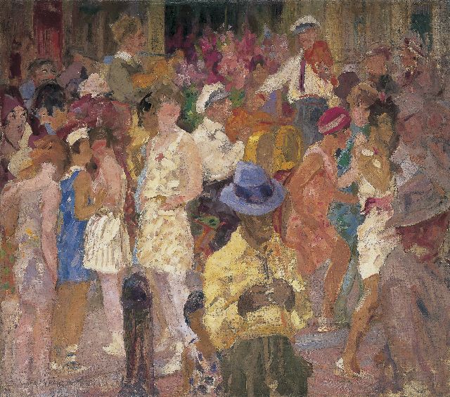 Willem Vaarzon Morel | Kermis; verso: span trekpaarden in een bos, olieverf op doek, 60,5 x 68,5 cm, gesigneerd l.o.