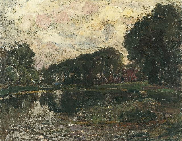 Piet Mondriaan | Boerderij met lange bomenrij aan het Gein, olieverf op doek, 35,8 x 45,3 cm, te dateren 1905-1907