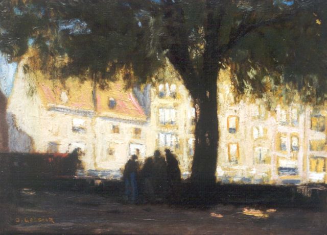 Ko Cossaar | Delfshaven met boom, olieverf op doek, 30,0 x 40,3 cm, gesigneerd l.o. en verso gedateerd 1910