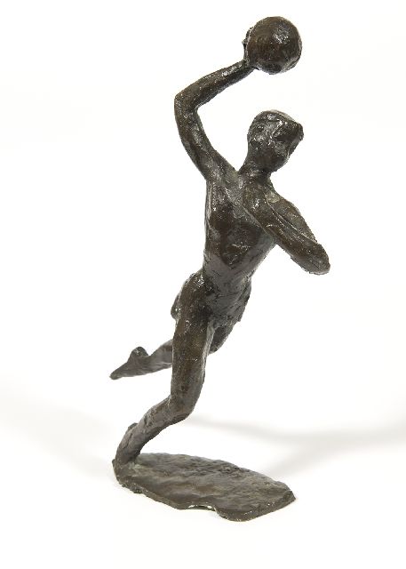 Stapel F.  | De handballer, brons 22,7 x 13,0 cm, gesigneerd op basis met initialen