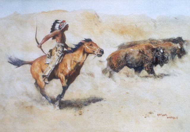 Arthus Wardle | Bizonjacht, aquarel op papier, 30,2 x 40,1 cm, gesigneerd r.o.