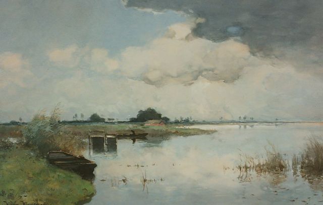 Willem Weissenbruch | Plasgezicht, aquarel op papier, 36,7 x 55,3 cm, gesigneerd l.o.