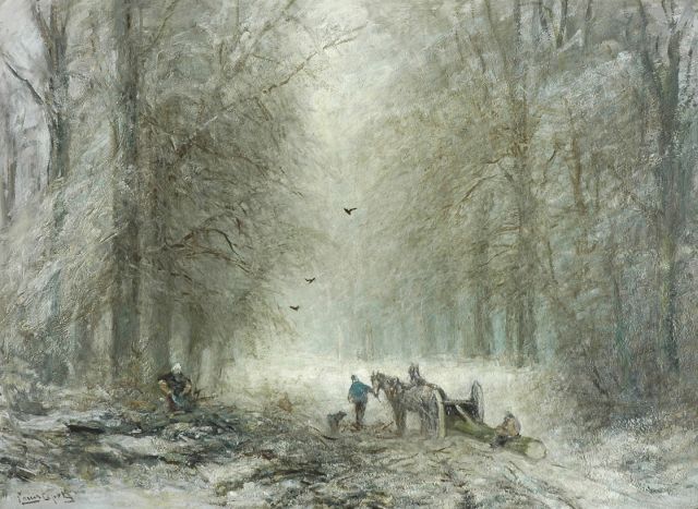 Louis Apol | Mallejan in het Haagse Bos (verloren gegaan bij brand in Armando Museum, 22.10.2007), olieverf op doek, 72,0 x 96,9 cm, gesigneerd l.o.