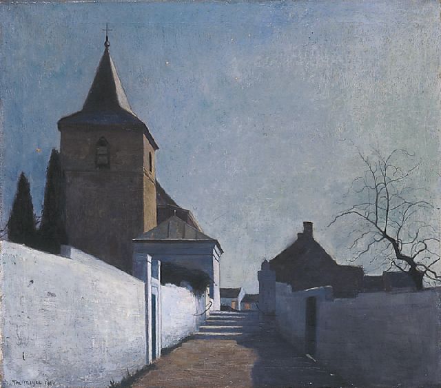 Ton Meijer | Het kerkje van Canne, bij Maastricht, olieverf op doek, 71,3 x 80,3 cm, gesigneerd l.o. en gedateerd 1924
