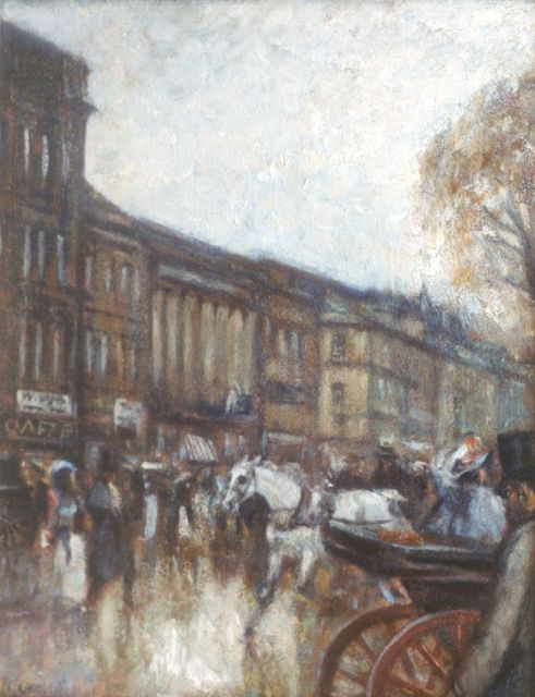 Henri-Georges Charrier | Parijs in de herfst, olieverf op schildersboard, 28,7 x 22,5 cm, gesigneerd l.o. en gedateerd '06