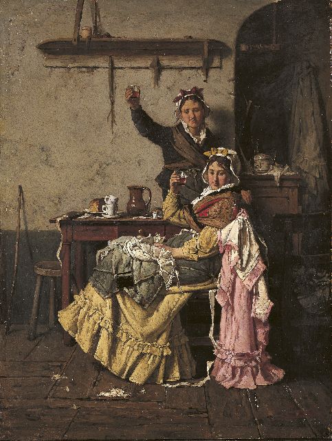 Victor Ravet | Proost!, olieverf op paneel, 37,6 x 28,6 cm, gesigneerd r.o.