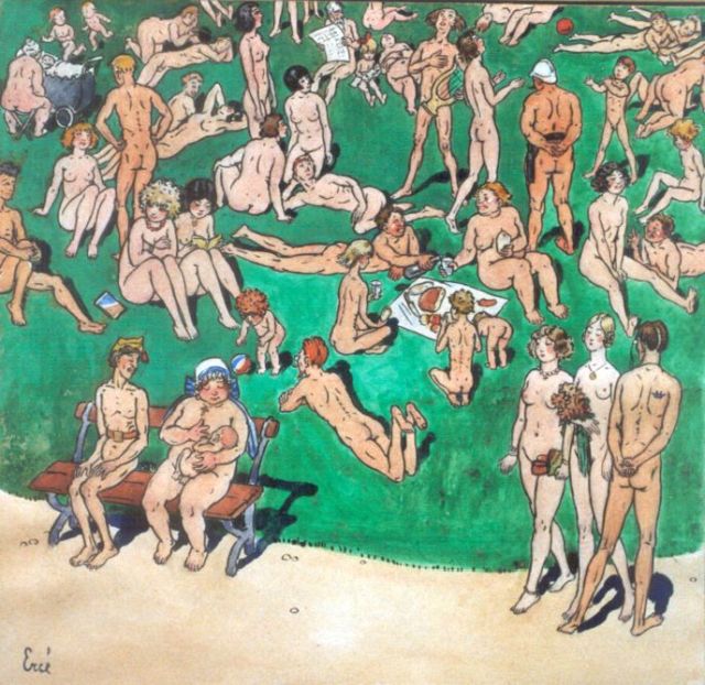 René Choprix | Recreatiepark, inkt, aquarel en gouache op papier, 25,7 x 26,6 cm, gesigneerd l.o. 'Erné, een anagram van René