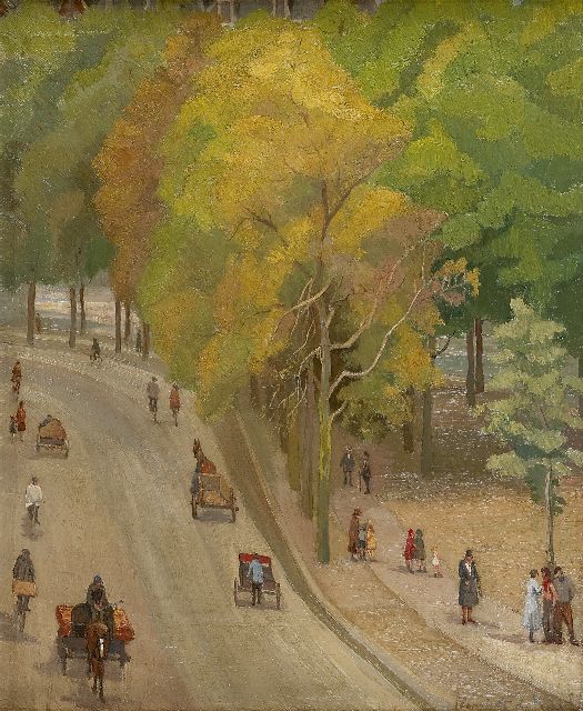 Henriëtte de Vries | Nassaukade, Amsterdam, olieverf op doek, 50,8 x 41,2 cm, gesigneerd r.o. en op etiket op het spieraam