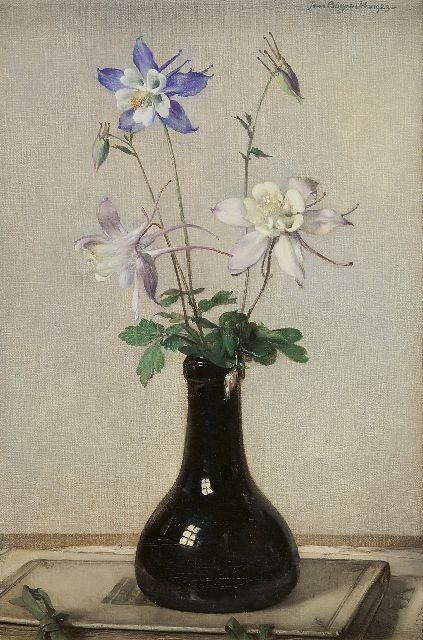 Jan Bogaerts | Vaasje met akelei, olieverf op doek, 41,3 x 27,5 cm, gesigneerd r.b. en gedateerd 1929