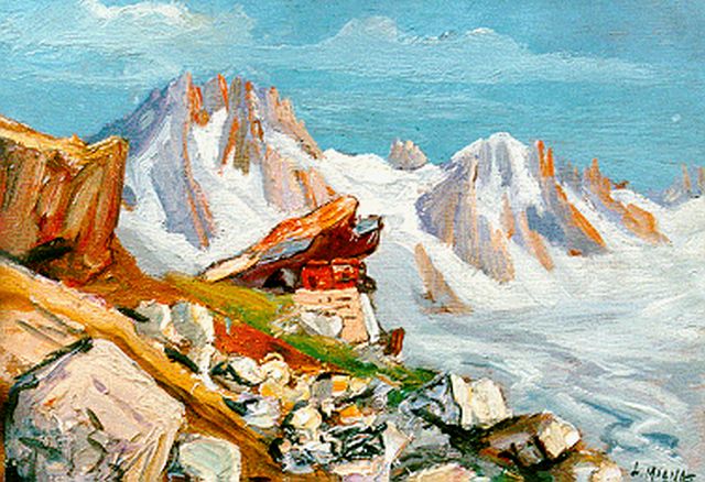 Louis Henri Magnat | Berghut (couverde), olieverf op paneel, 16,2 x 22,2 cm, gesigneerd r.o.