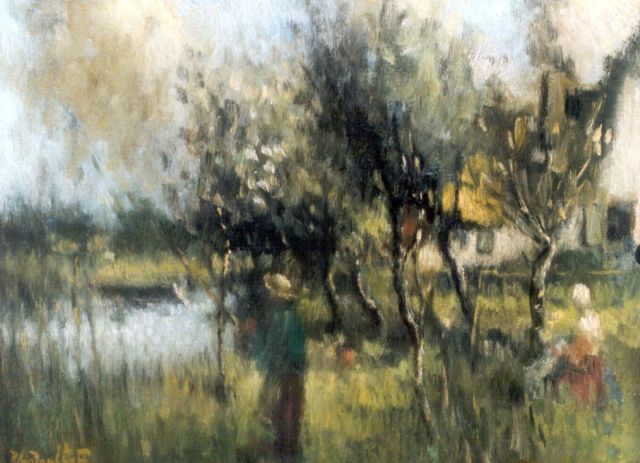 Henri van Daalhoff | Rietland, olieverf op paneel, 24,4 x 32,5 cm, gesigneerd l.o.