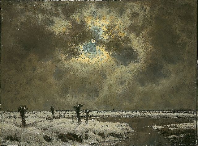 Arnold Gorter | Maanlicht, olieverf op doek, 103,0 x 135,5 cm, gesigneerd r.o.