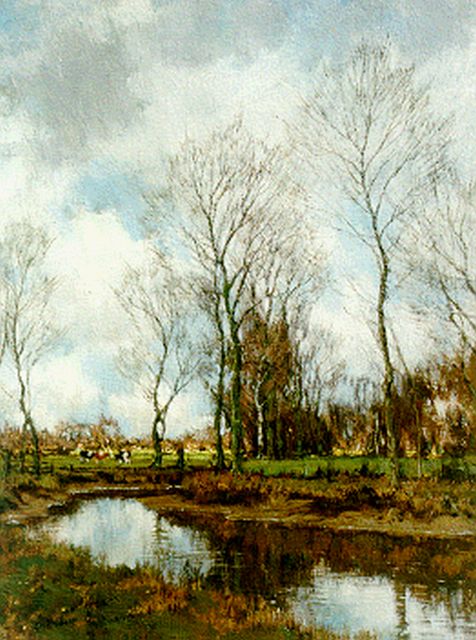Arnold Gorter | Gezicht langs de Vordense beek, olieverf op doek, 42,4 x 32,1 cm, gesigneerd r.o. en te dateren ca. 1928