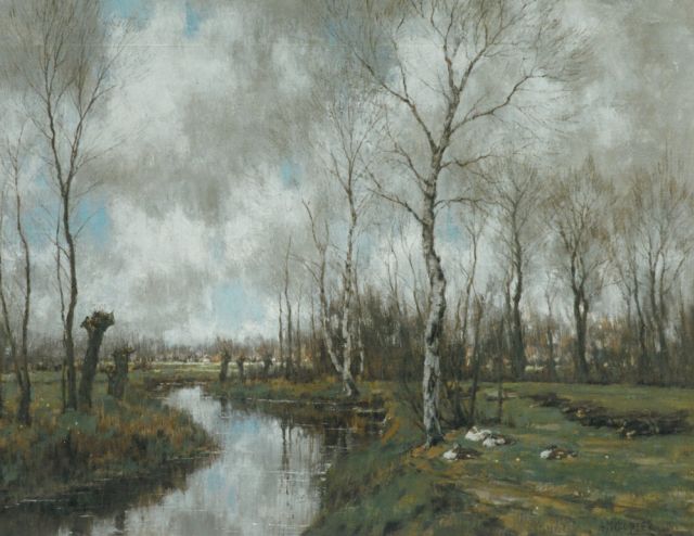Arnold Gorter | Herfstlandschap aan de Vordense beek, olieverf op doek, 62,0 x 79,0 cm, gesigneerd r.o. en gedateerd 1925