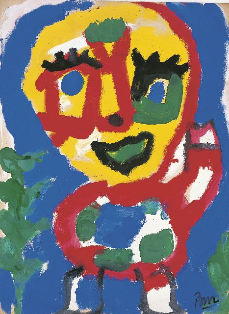 Gerrit Benner | Figuur, gouache op papier, 50,0 x 37,1 cm, gesigneerd r.o. en te dateren ca. 1956