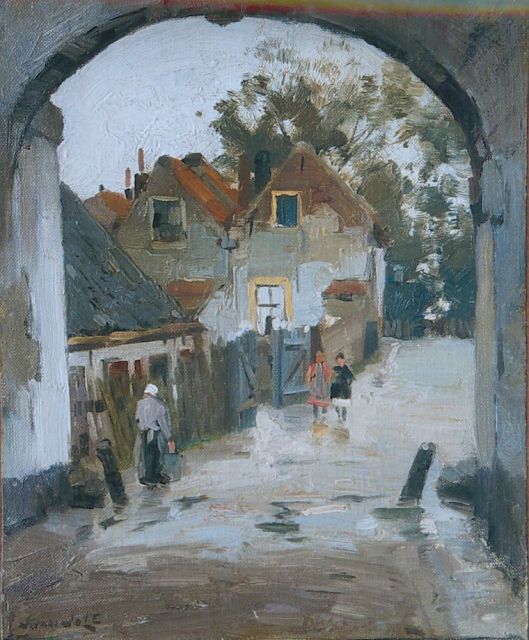 Joseph Gerardus van Jole | De Langepoort te Brielle, olieverf op doek op board, 28,3 x 22,8 cm, gesigneerd l.o.