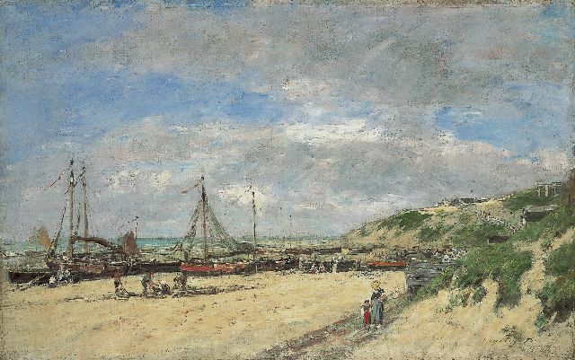 Eugène Boudin | Laag water bij Scheveningen, olieverf op doek, 59,7 x 94,5 cm, gesigneerd r.o. en gedateerd 'Scheveningen '75'