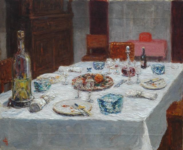 Carel Nicolaas Storm van 's-Gravesande | Feestdis, olieverf op doek, 38,1 x 46,0 cm, gesigneerd l.o. met monogram