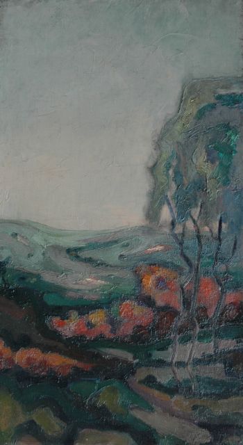 Theo van Eijsden | Meiendel, olieverf op doek, 45,1 x 25,3 cm, gesigneerd verso en gedateerd '24 verso