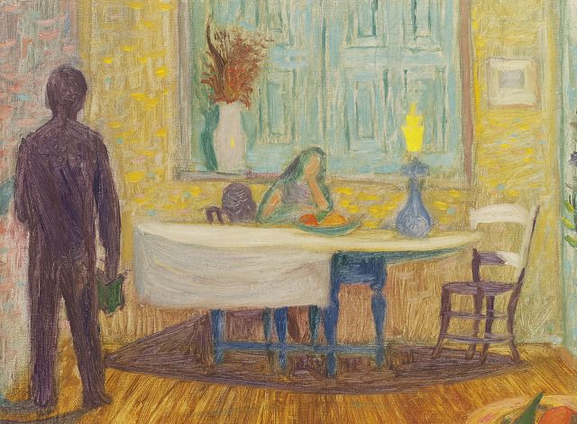 Theo Kurpershoek | Interieur, olieverf op doek, 30,1 x 40,2 cm, te dateren ca. 1948