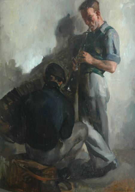 Joseph de Smedt | De muzikanten, olieverf op doek, 125,5 x 90,5 cm, gesigneerd r.o.