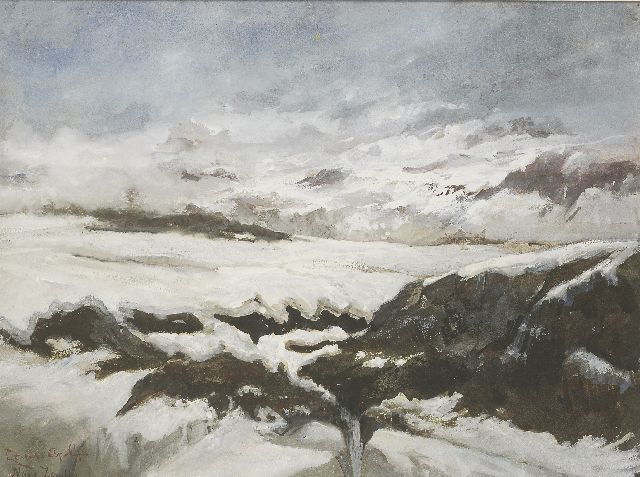 Louis Apol | Op Nova Zembla, gouache op papier, 46,7 x 62,3 cm, gesigneerd l.o.
