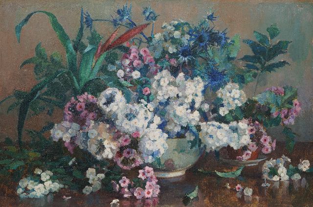 Herman Vreedenburgh | Zomerbloemen, olieverf op doek, 63,6 x 95,7 cm, gesigneerd r.o. en gedat, 1915