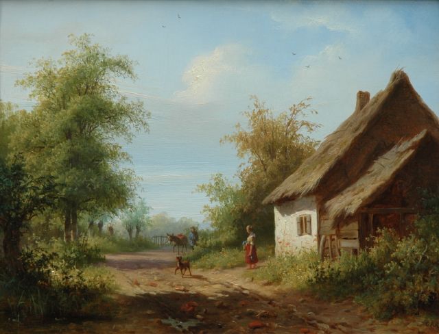 George Andries Roth | Thuiskomst van de boer, olieverf op paneel, 25,8 x 33,3 cm, gesigneerd r.o. met initialen