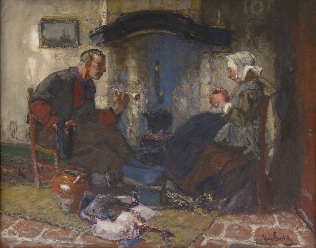Hans von Bartels | Op vrijersvoeten, gouache op papier, 78,0 x 98,5 cm, gesigneerd r.o.