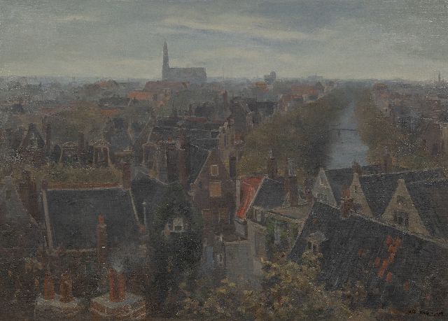 Anton Mauve jr. | Stadsgezicht, olieverf op doek op board, 49,5 x 70,0 cm, gesigneerd r.o.