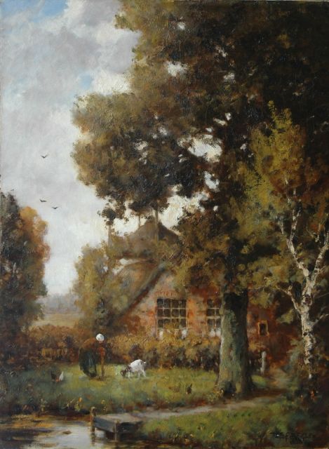 Martinus Nefkens | Boerin met geitje, olieverf op doek, 81,2 x 60,7 cm, gesigneerd r.o.