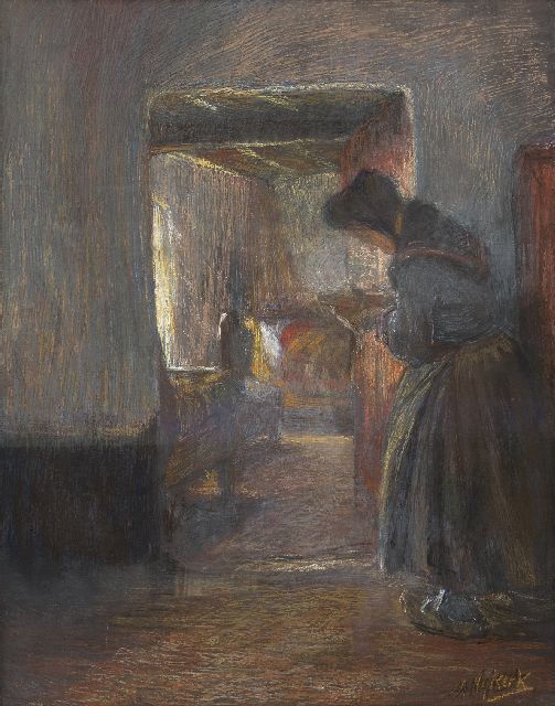 Maurits Niekerk | Goede zorgen, pastel en olieverf op doek, 55,4 x 43,3 cm, gesigneerd r.o.