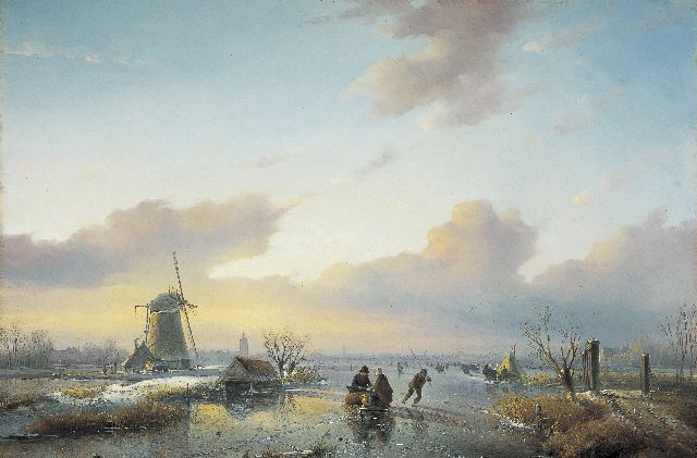 Jan Jacob Spohler | IJsvertier, olieverf op paneel, 42,5 x 62,8 cm