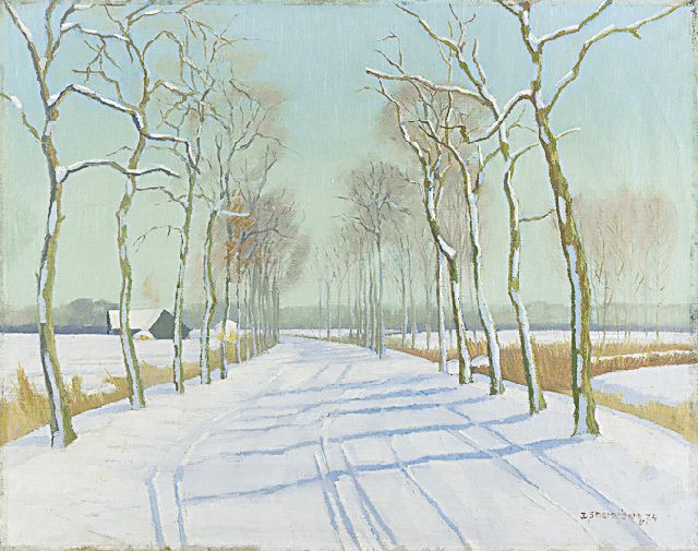 Dirk Smorenberg | De Oude Wierdenseweg, Almelo, olieverf op doek, 31,2 x 39,4 cm, gesigneerd r.o. en gedateerd '24