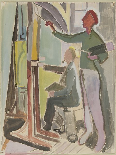 Ruijter J.G.  | Schilderles, gouache op papier 50,3 x 37,5 cm, gesigneerd l.o.