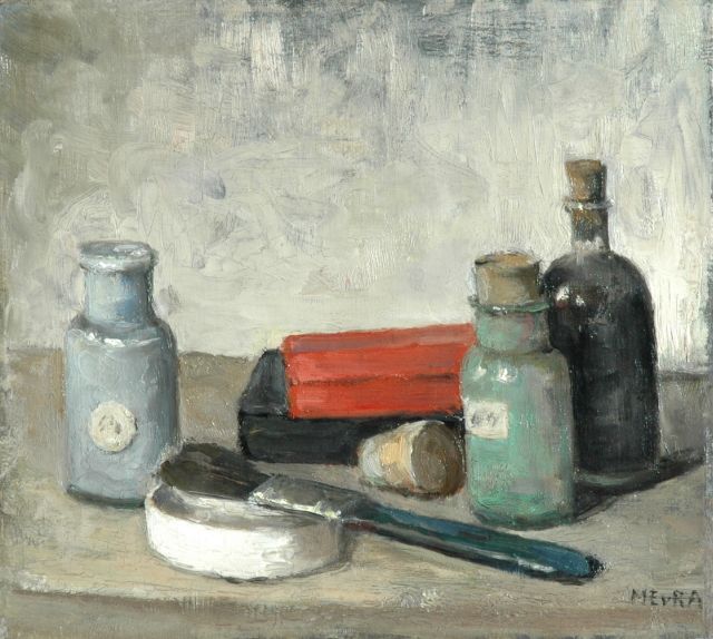 Marie van Regteren Altena | Schildersattributen, olieverf op doek, 30,3 x 34,0 cm, gesigneerd r.o. met initialen