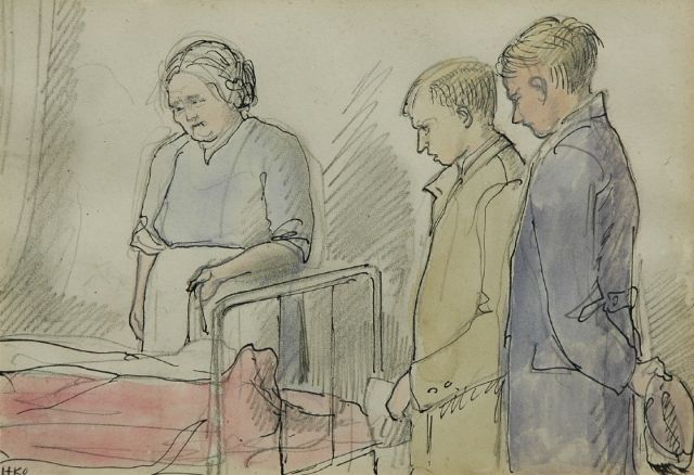 Harm Kamerlingh Onnes | Het bezoekuur, potlood, inkt en aquarel op papier, 12,1 x 16,7 cm, gesigneerd l.o. met monogram